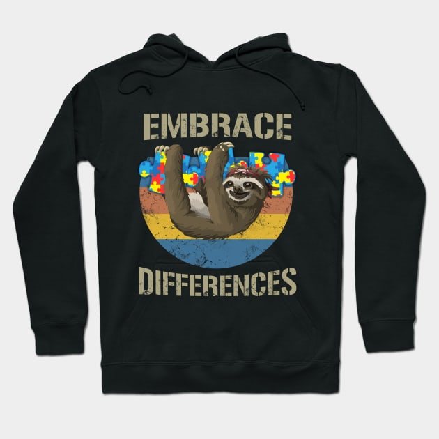 Embrace Differences T shirt For Sloth Lovers Hoodie by Elsie